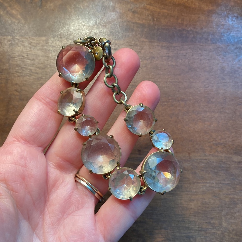 JCrew Crystal/Brass Bracelet